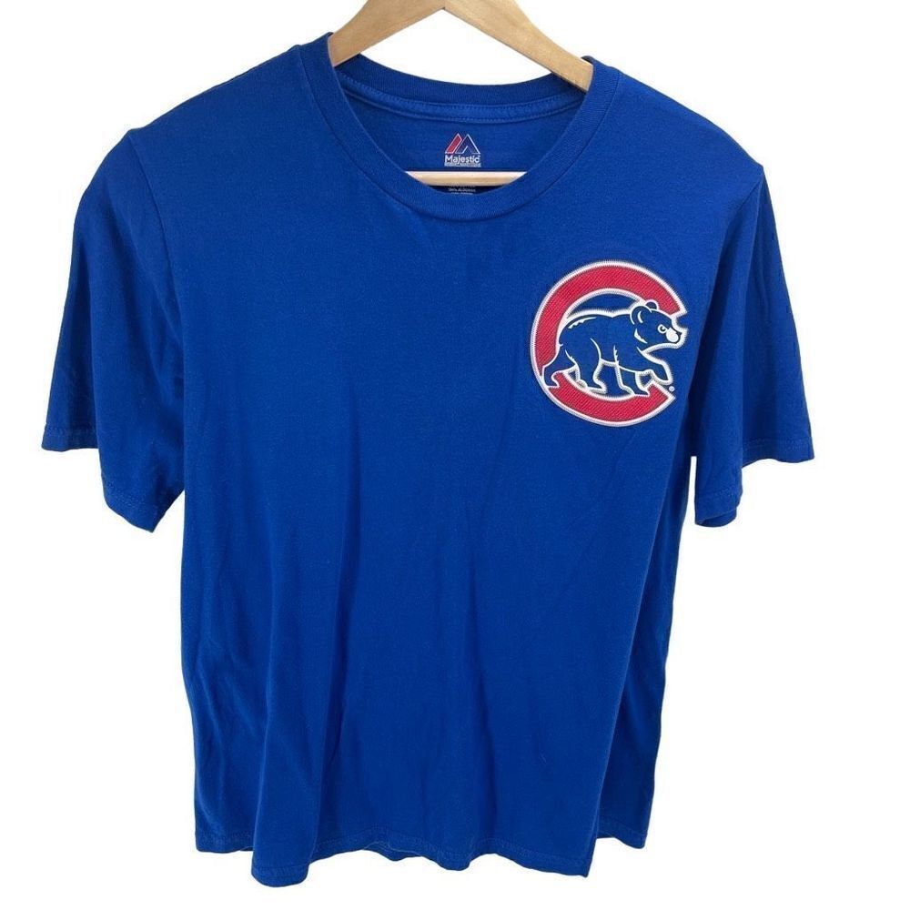 Majestic Boys Chicago Cubs John Lester 34 T Shirt Short Sleeve MLB Blue XL